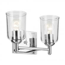 Kichler 45573CHCLR - Shailene 12.5&#34; 2-Light Vanity Light with Clear Glass in Chrome