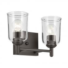 Kichler 45573OZCLR - Shailene 12.5&#34; 2-Light Vanity Light with Clear Glass in Olde Bronze