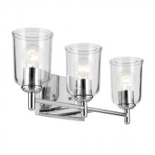 Kichler 45574CHCLR - Shailene 21&#34; 3-Light Vanity Light with Clear Glass in Chrome