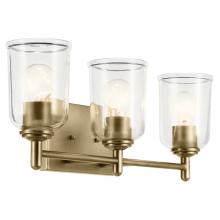 Kichler 45574NBRCLR - Shailene 21&#34; 3-Light Vanity Light with Clear Glass in Natural Brass