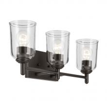 Kichler 45574OZCLR - Shailene 21&#34; 3-Light Vanity Light with Clear Glass in Olde Bronze