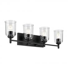 Kichler 45575BKCLR - Shailene 29.75&#34; 4-Light Vanity Light with Clear Glass in Black