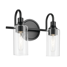 Kichler 55210BK - Kavi 12.5&#34; 2-Light Vanity Light with Clear Glass in Black
