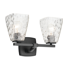 Kichler 55215BKWTR - Marant 14.25&#34; 2-Light Vanity Light with Clear Water Glass in Black