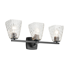 Kichler 55216BKWTR - Marant 23.75&#34; 3-Light Vanity Light with Clear Water Glass in Black