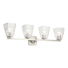 Kichler 55217NIWTR - Marant 33.25&#34; 4-Light Vanity Light with Clear Water Glass in Brushed Nickel