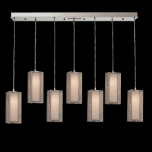 Hammerton PLB0019-05-MB-F-C01-E2 - Uptown Mesh Linear Multi-Pendant-05-Novel Brass-Frosted Glass-Cloth Braided Cord-LED 3000K