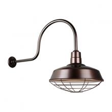 Hi-Lite MFG Co. H-QSN15116-SA-145/QSNHL-C-145/QSNWGR-16-145 - 16&#34; Gooseneck Light Warehouse Shade, QSNHL-C Arm, Wire Guard Accessory