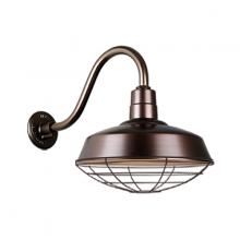 Hi-Lite MFG Co. H-QSN15114-SA-145/QSNB-42-145/QSNWGR-14-145 - 14&#34; Gooseneck Light Warehouse Shade, QSNB-42 Arm, Wire Guard Accessory