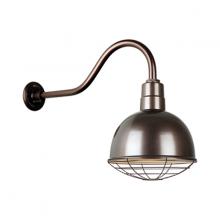 Hi-Lite MFG Co. H-QSN16110-SA-145/QSNHL-A-145/QSNWGR-10-145 - 10&#34; Gooseneck Light Deep Bowl Shade, QSNHL-A Arm, Wire Guard Accessory