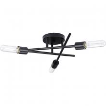 Progress P350225-31M - Astra Collection Three-Light 18&#34; Matte Black Modern Semi-Flush Mount Light