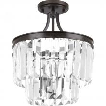Progress P2325-20 - Glimmer Collection Three-Light 15-1/2&#34; Semi-Flush Convertible