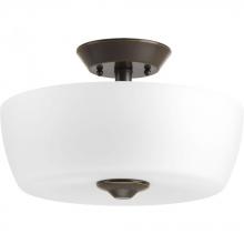 Progress P350060-020 - Leap Collection Two-Light 14&#34; Semi-Flush Mount