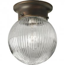 Progress P3599-20 - One-Light Glass Globe 6-3/8&#34; Close-to-Ceiling