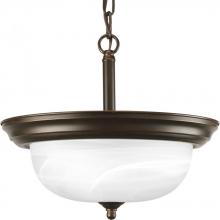Progress P3927-20 - Two-Light Dome Glass 13-1/4&#34; Semi Flush Convertible
