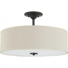 Progress P350168-020 - Inspire Collection Antique Bronze Three-Light 18&#34; Semi-Flush Mount
