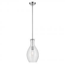 Kichler 42047CHCS - Everly 17.75&#34; 1-Light Bell Pendant with Clear Seeded Glass in Chrome