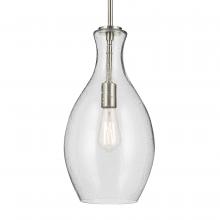Kichler 42047NICS - Everly 17.75&#34; 1-Light Bell Pendant with Clear Seeded Glass in Brushed Nickel
