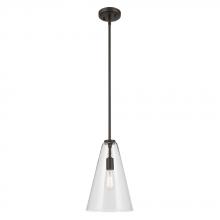 Kichler 42199OZ - Everly 15.25&#34; 1-Light Cone Pendant with Clear Glass in Olde Bronze