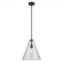 Kichler 42200OZ - Everly 15.5&#34; 1-Light Cone Pendant with Clear Glass in Olde Bronze