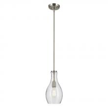Kichler 42456NICS - Everly 13.75&#34; 1-Light Bell Pendant with Clear Seeded Glass in Brushed Nickel