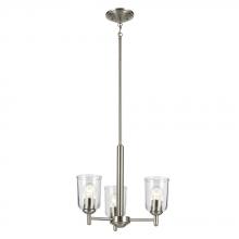 Kichler 43670NICLR - Shailene 15.25&#34; 3-Light Mini Chandelier with Clear Glass in Brushed Nickel