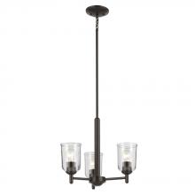 Kichler 43670OZCLR - Shailene 15.25&#34; 3-Light Mini Chandelier with Clear Glass in Olde Bronze
