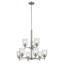 Kichler 43672NICLR - Shailene 26.5&#34; 9-Light 2-Tier Chandelier with Clear Glass in Brushed Nickel