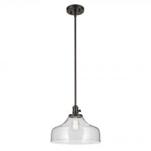 Kichler 43906OZ - Avery 11.25&#34; 1-Light Bell Pendant with Clear Seeded Glass in Olde Bronze
