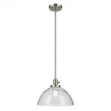Kichler 43912NI - Avery 11&#34; 1-Light Dome Pendant with Clear Seeded Glass in Nickel