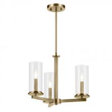 Kichler 43997NBR - Crosby 14&#34; 3-Light Convertible Semi Flush with Clear Glass in Natural Brass