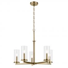 Kichler 43999NBR - Crosby 22.5&#34; 5-Light Chandelier with Clear Glass in Natural Brass