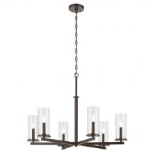 Kichler 44013OZ - Crosby 21.75&#34; 6-Light Chandelier with Clear Glass in Olde Bronze