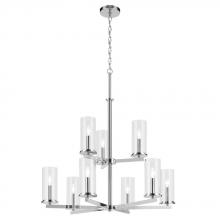 Kichler 44014CH - Crosby 32.5&#34; 9-Light 2-Tier Chandelier with Clear Glass in Chrome