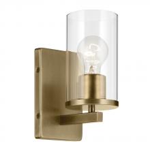 Kichler 45495NBRCLR - Crosby 4.5&#34; 1-Light Wall Sconce with Clear Glass in Natural Brass