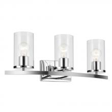 Kichler 45497CHCLR - Crosby 23&#34; 3-Light Vanity Light with Clear Glass in Chrome
