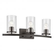 Kichler 45497OZCLR - Crosby 23&#34; 3-Light Vanity Light with Clear Glass in Olde Bronze