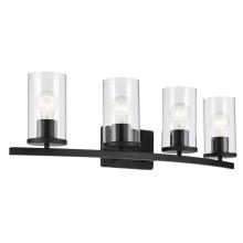 Kichler 45498BKCLR - Crosby 31.25&#34; 4-Light Vanity Light with Clear Glass in Black