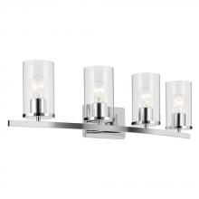 Kichler 45498CHCLR - Crosby 31.25&#34; 4-Light Vanity Light with Clear Glass in Chrome