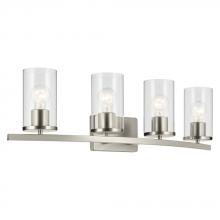 Kichler 45498NICLR - Crosby 31.25&#34; 4-Light Vanity Light with Clear Glass in Brushed Nickel