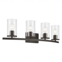 Kichler 45498OZCLR - Crosby 31.25&#34; 4-Light Vanity Light with Clear Glass in Olde Bronze