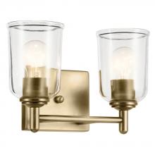 Kichler 45573NBRCLR - Shailene 12.5&#34; 2-Light Vanity Light with Clear Glass in Natural Brass