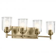 Kichler 45575NBRCLR - Shailene 29.75&#34; 4-Light Vanity Light with Clear Glass in Natural Brass