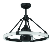 Craftmade LVY24FB4 - 19&#34; Levy in Flat Black w/ Clear Acrylic Blades