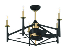 Craftmade RSV32FBSB5 - 24&#34; The Reserve 32 in Flat Black/Satin Brass w/ Flat Black Blades