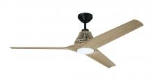 Craftmade SEA56FB3 - 56&#34; Sea Scape in Flat Black w/ Light Wood Grain Blades
