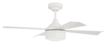 Craftmade THO42W4 - 42&#34; Theo,White Finish, White Blades, Light Kit Inlcuded (Optional)