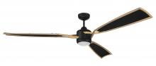 Craftmade VIA72FBSB3 - 72&#34; Viva in Flat Black/Satin Brass w/ Flat Black Fabric Texture ABS Blades