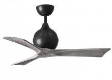 Matthews Fan Company IR3-BK-BW-42 - Irene-3 three-blade paddle fan in Matte Black finish with 42&#34; solid barn wood tone blades.