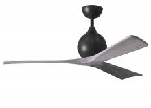 Matthews Fan Company IR3-BK-BW-52 - Irene-3 three-blade paddle fan in Matte Black finish with 52&#34; solid barn wood tone blades.